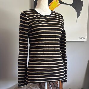Ralph Lauren Black and Gold Fitted Long Sleeve Tee